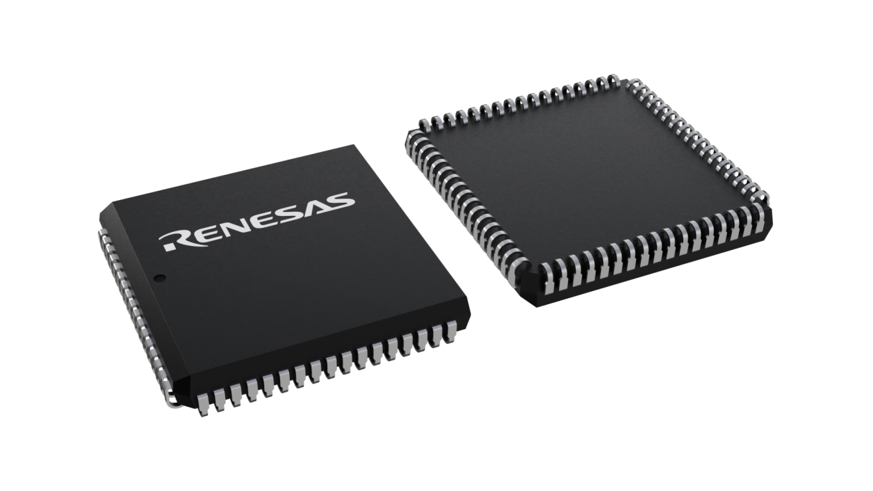 3D illustration featuring top and bottom views of PLCC chip package with 68 lead count.