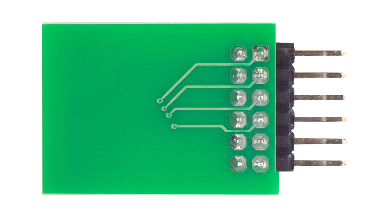 Photo of the bottom of the Pmod LED Adapter board.