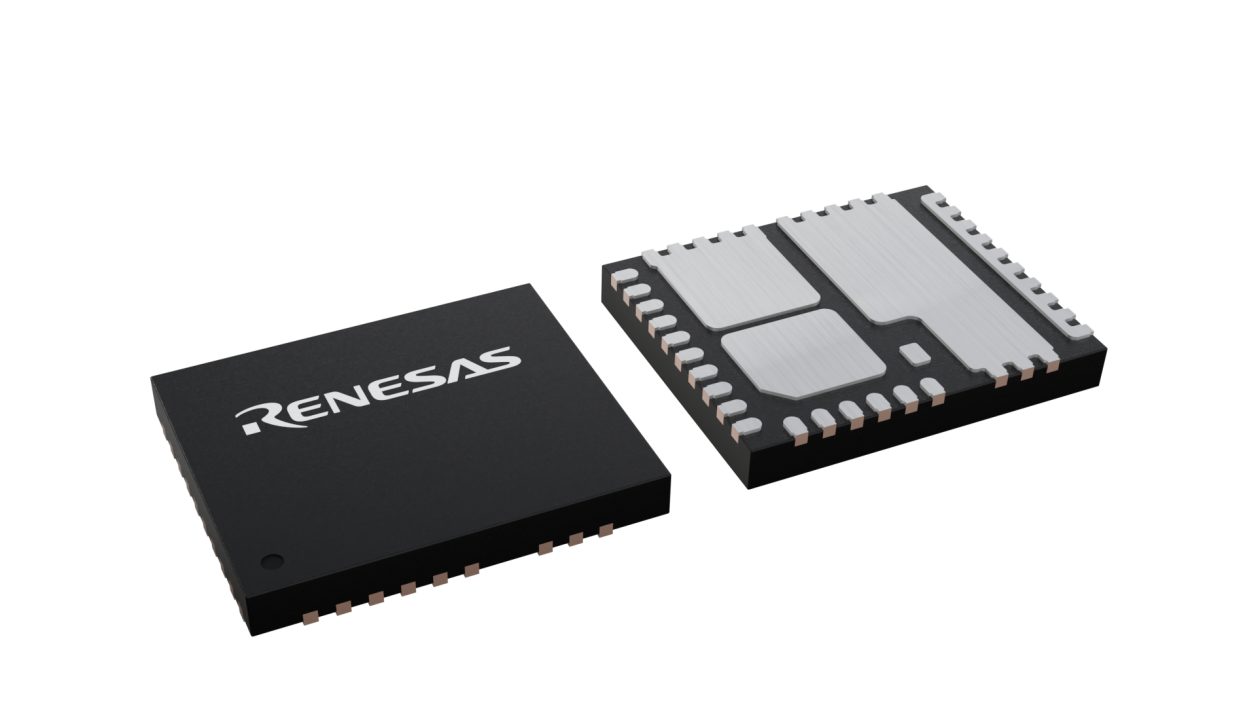 3D illustration featuring top and bottom views of PQFN chip package with 39 lead count.