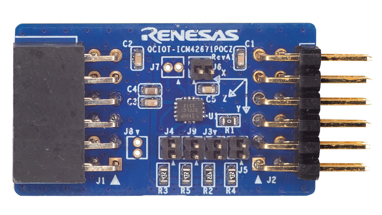 ICM-42670-P 6-Axis Gyroscope and Accelerometer Pmod Daughter Card - Top