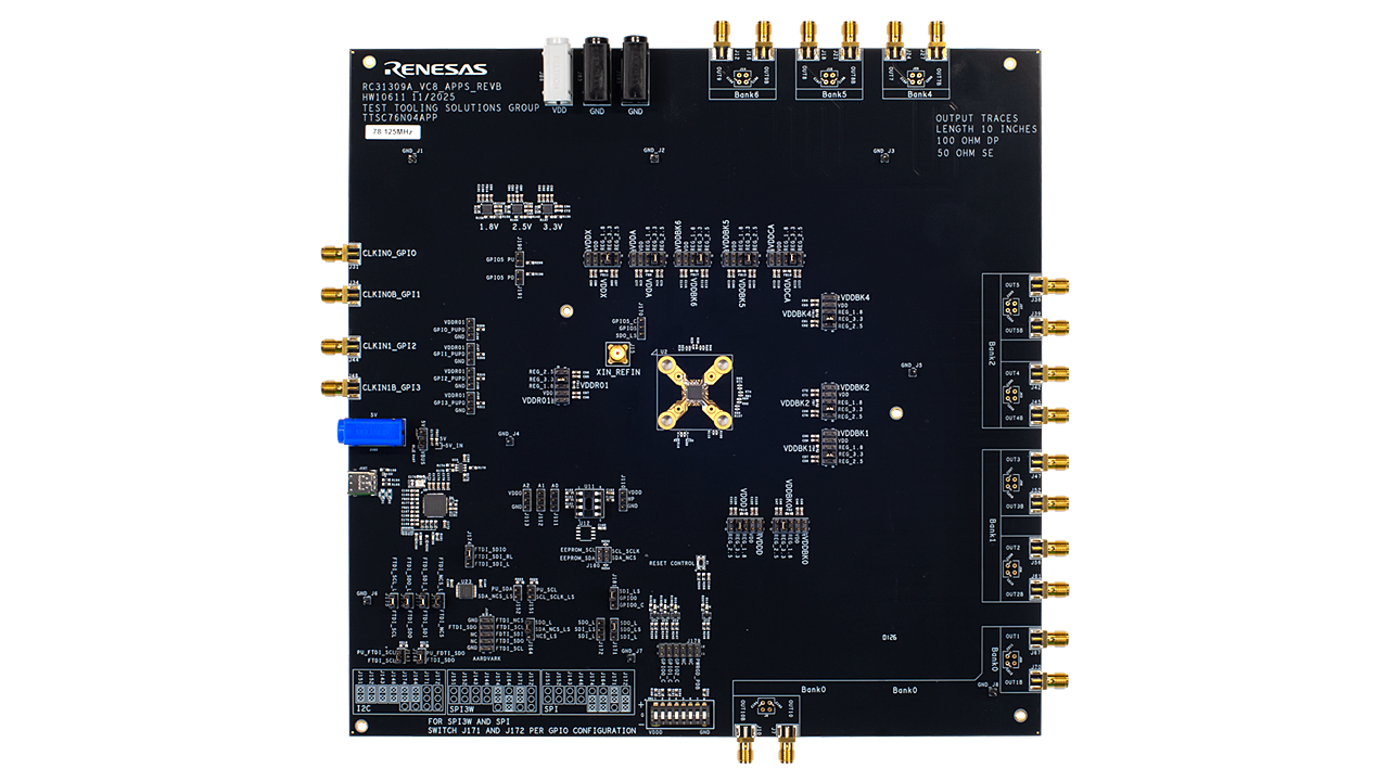RC31309-EVB board’s top view.