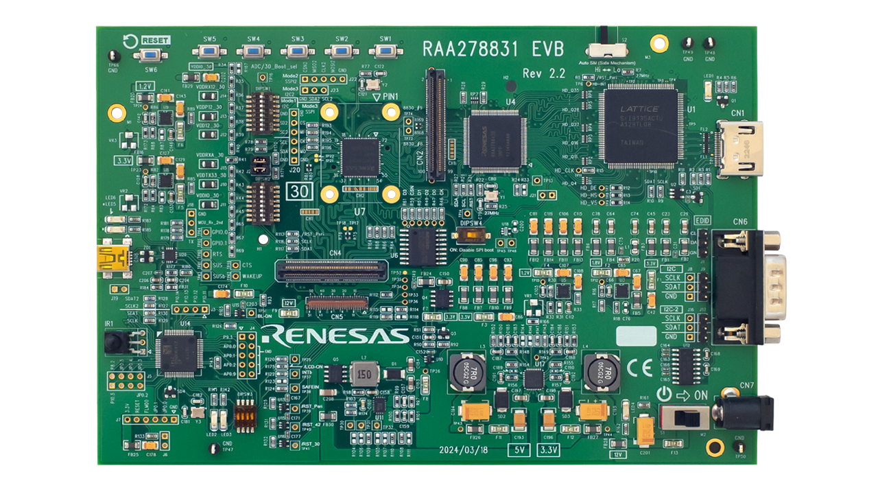 RTKA278831Bx0000BU ASIL B Video Diagnostics IC Evaluation Board - Top