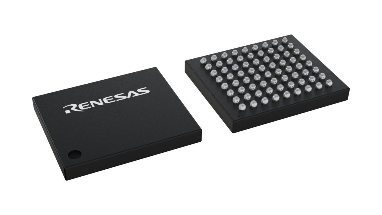 3D illustration featuring top and bottom views of S-UFBGA chip package with 72 lead count.