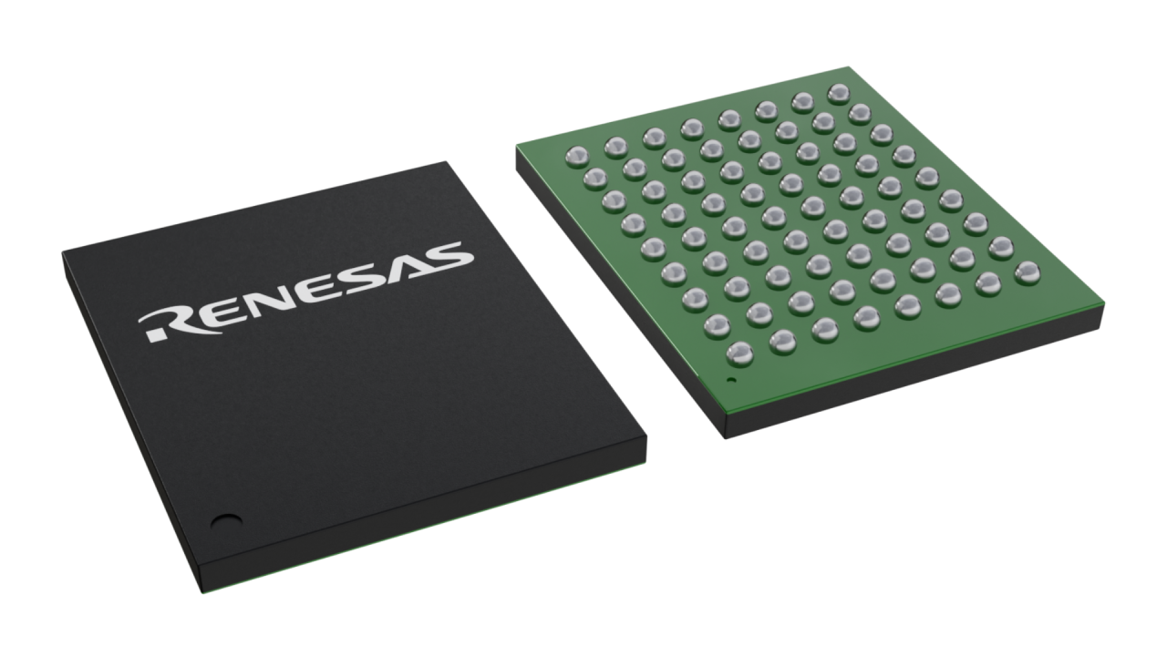 3D illustration featuring top and bottom views of S-UFBGA chip package with 72 lead count.
