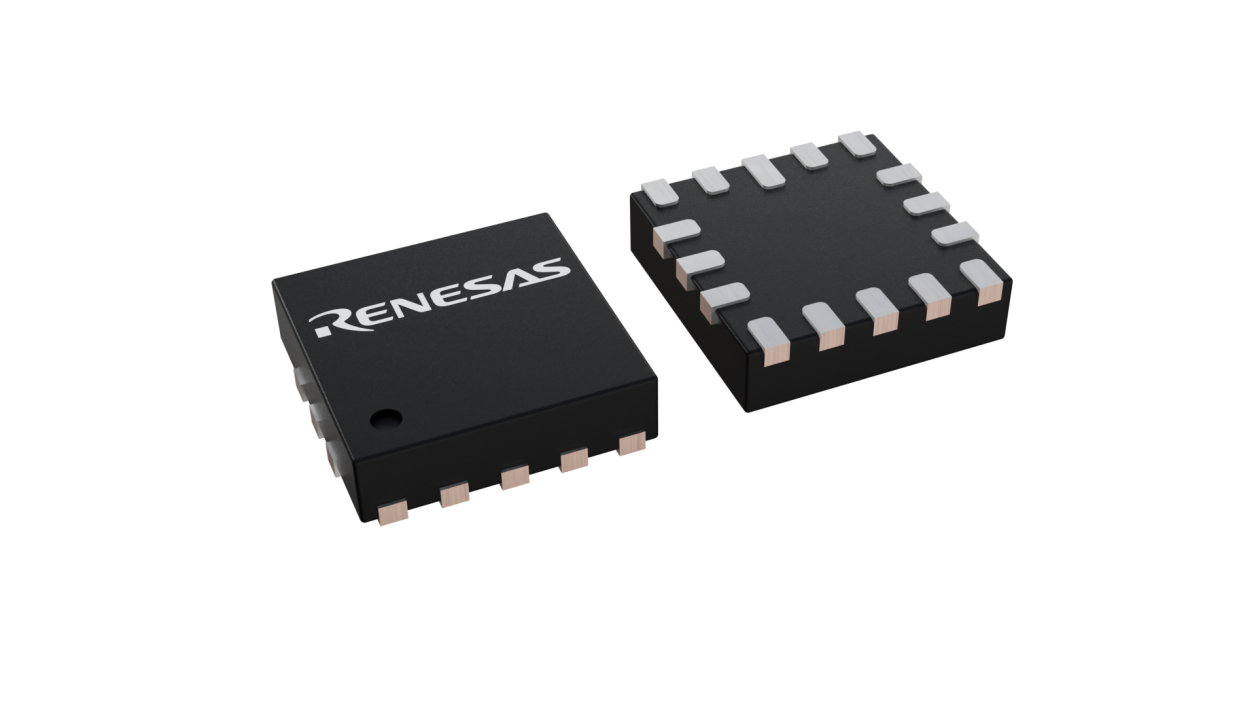 3D illustration featuring top and bottom views of STQFN chip package with 16 lead count.