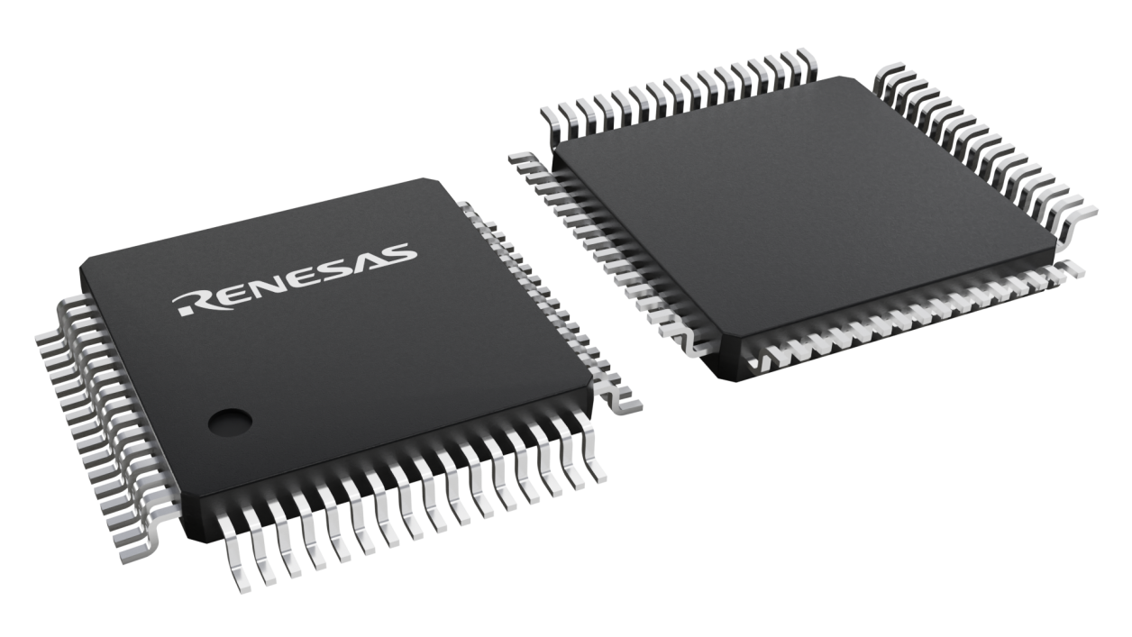 3D illustration featuring top and bottom views of TFQFP chip package with 64 lead count.