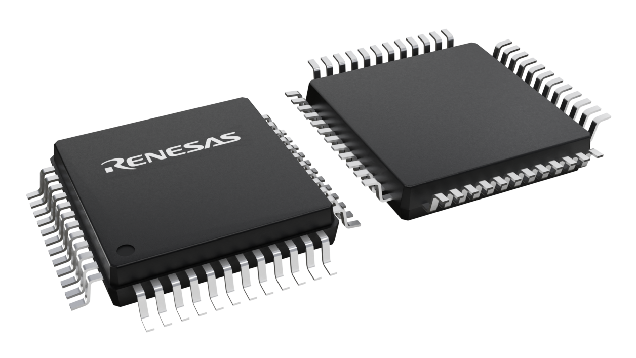 3D illustration featuring top and bottom views of TQFP chip package with 48 lead count.