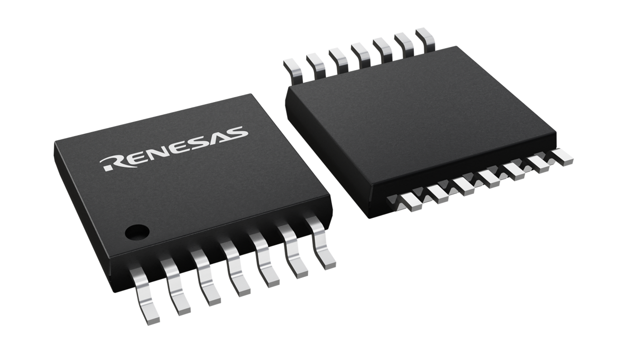 3D illustration featuring top and bottom views of TSSOP IC chip package with 14 lead count.