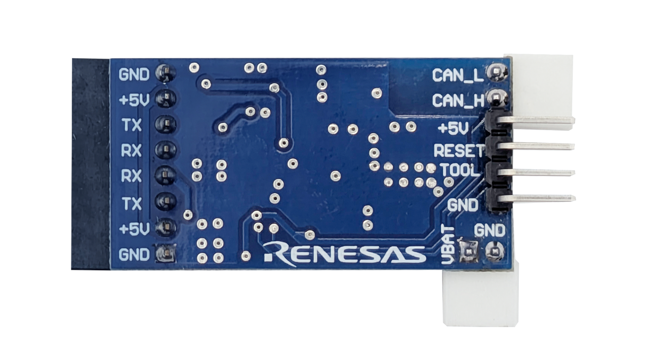 Bottom view of WS129-SAS-REFZ reference design MCU board.