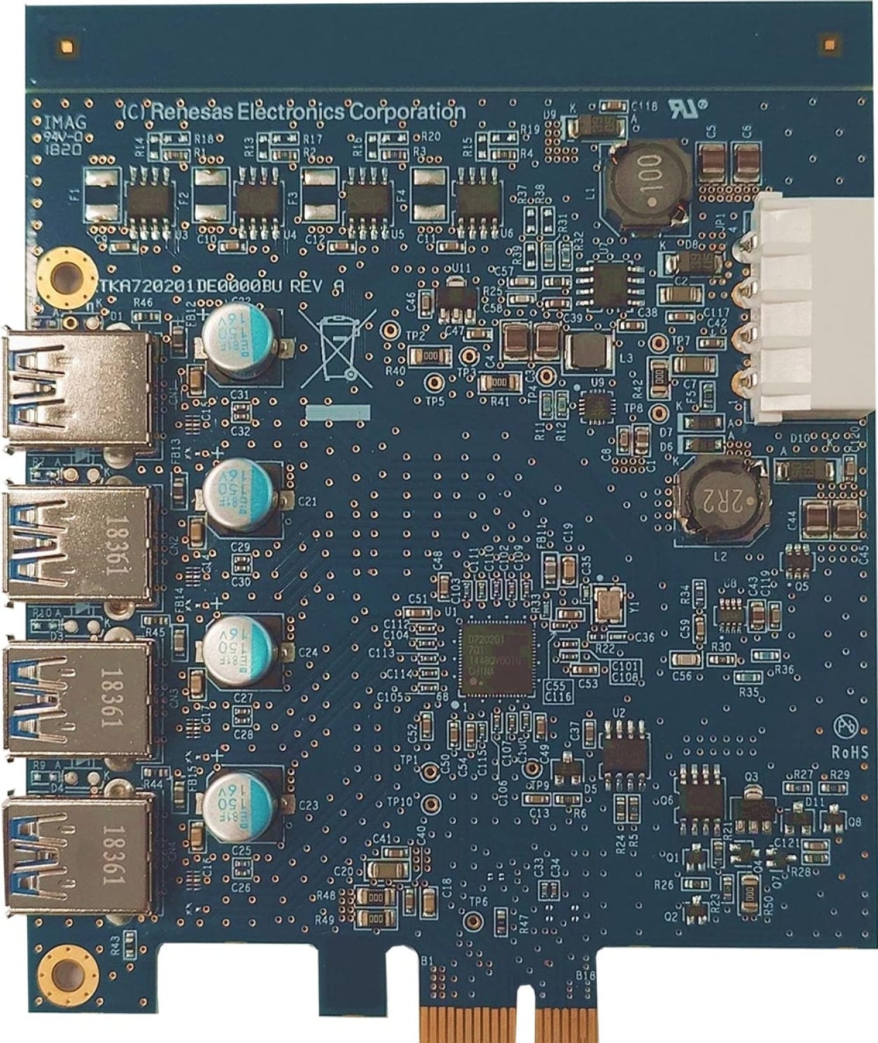 RTKA720201DE0000BU - µPD720201 4ポートUSB 3.0アドインカード