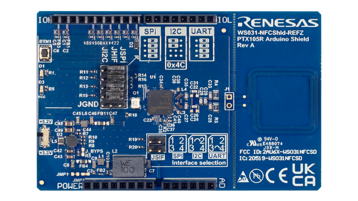 WS031-NFCSHLD-REFZ Reference Design Board - Top