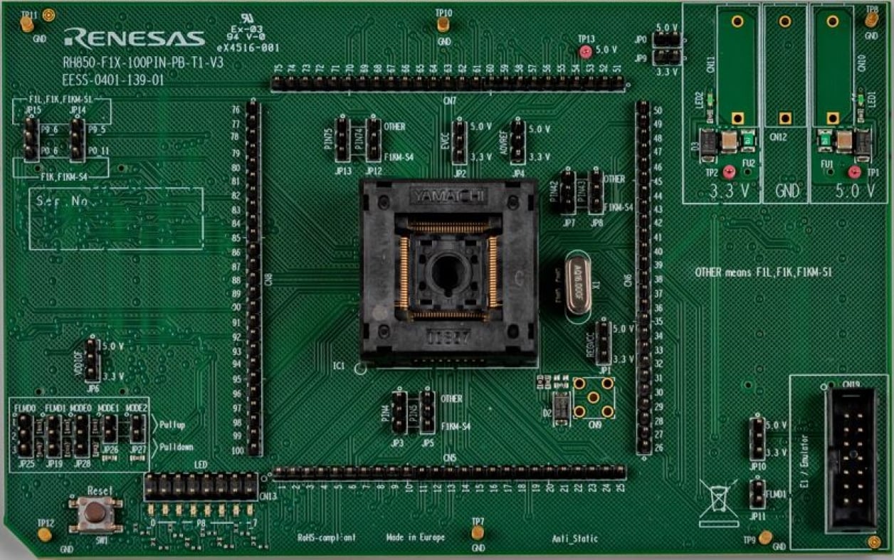 Y-RH850-F1X-100PIN-PB-T1-V3 - RH850/F1x 100pin Piggyback Board of