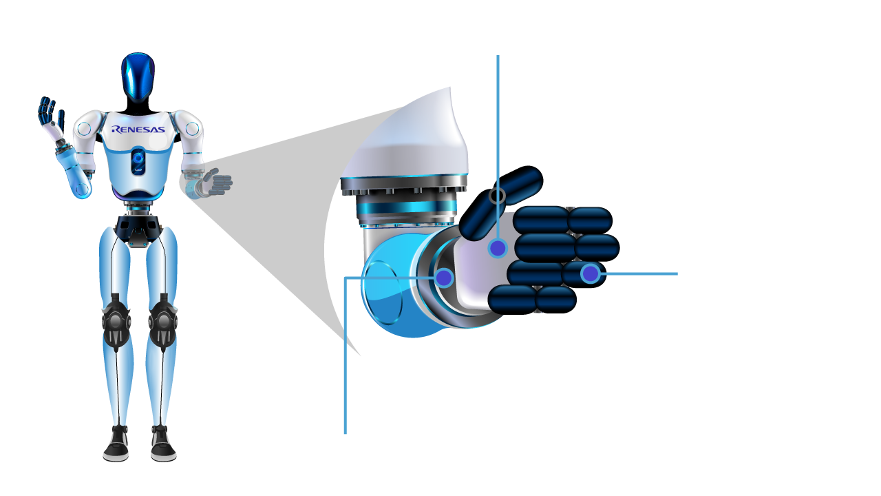 Humanoid Robot Motor Control Capability Illustration featuring motor control capabilities of a humanoid robot.
