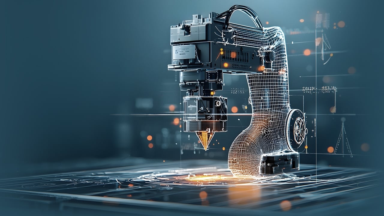 robotic drawing arm over a sketch grid