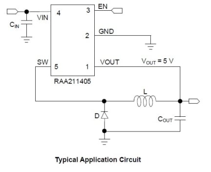 RAA211405 Application Circuit