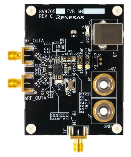 8V97052-EVK RF Synthesizer/Phase-locked Loop Evaluation Board - Top