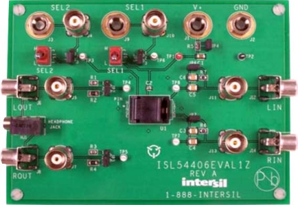 ISL54406EVAL1Z Stereo Click and Pop Eliminator Eval Board