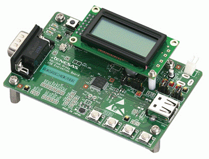 R8C/34K Group MCU Evaluation Board with USB A Receptacle and USB VBUS Control IC