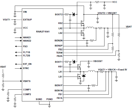 RAA271041 - Typical Applications Schematic