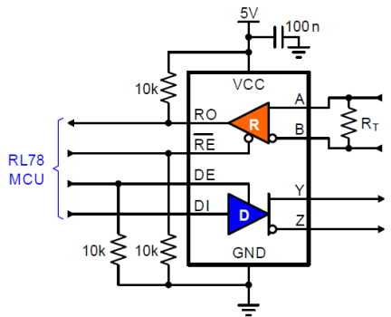 RAA788153 - Typical Operating Circuit for Full-Duplex Transceiver