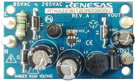 RTKA223012DR0060BU High Voltage Buck or Buck/Boost Converter Demo Board - Top