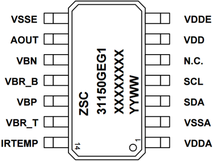 ZSC31150 - Pinout