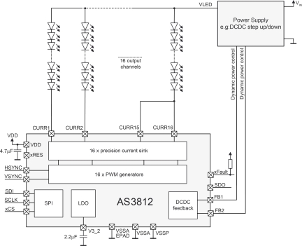 AS3812 Typical Applications Diagram 