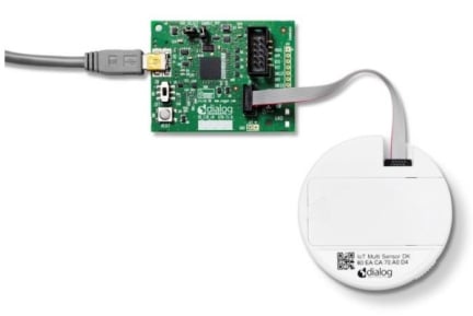 Connection Between DA14585 IoT Multi Sensor Development Kit and the Communication Interface Board