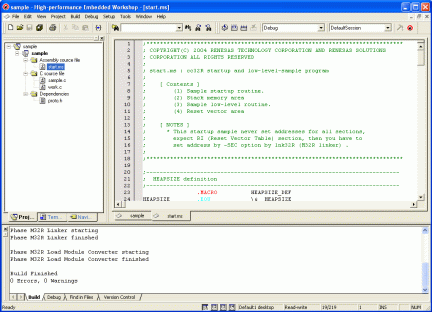 Screen Image of C/C++ compiler Package[M3T-CC32R]