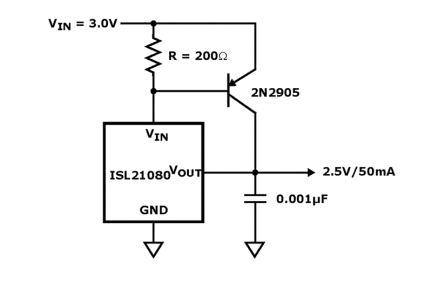 ISL21080xIH3xx Functional Diagram