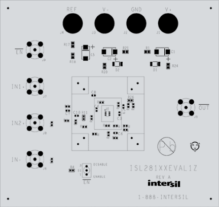 ISL28194EVAL1Z Ultra-Small RRIO Op Amp Eval Board