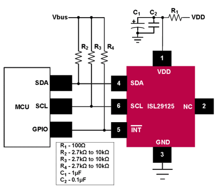 ISL29125 Functional Diagram