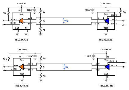 ISL3217xE_ISL32272E Functional Diagram