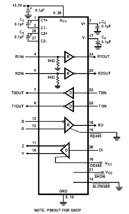 ISL33334E_ISL33337E Functional Diagram