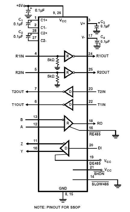 ISL33354E_ISL33357E Functional Diagram