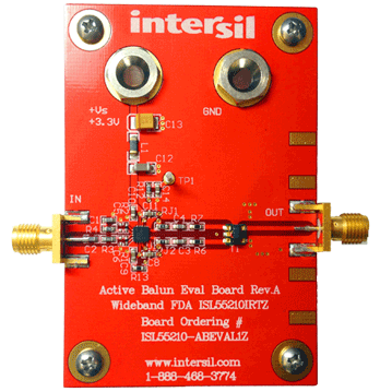 ISL55210-ABEVAL1Z Active Balun Configured High Speed Differential Amp Eval Board
