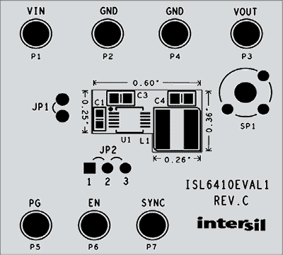 ISL6410EVAL1 Synchronous Buck Regulator Eval Board