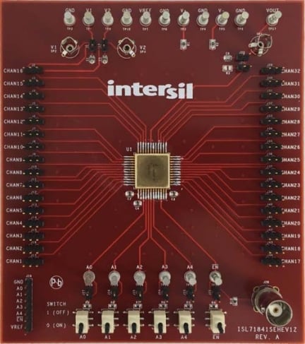 ISL71840SEHEV1Z,ISL71841SEHEV1Z Rad Hard Mux Eval Board Top
