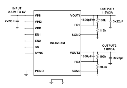 ISL8203M Functional Diagram