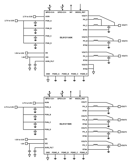 ISL91211AIK, ISL91211BIK Block Diagram