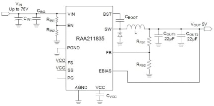 RAA211835 Typical Application Circuit