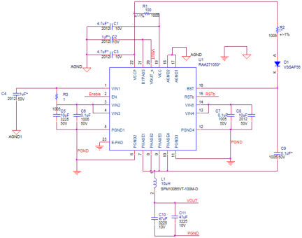 RAA271050 440kHz Switching Frequency Schematic