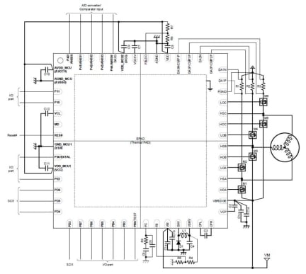 RAJ306101 External Circuit Example – 3-Shunt Sensorless FOC