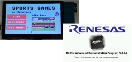RX72N Envision Kit Demo Software Screens