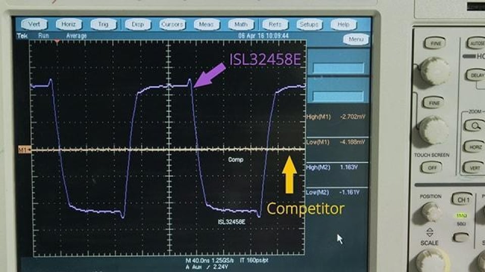 ISL32458E Differential Output Voltage Demonstration