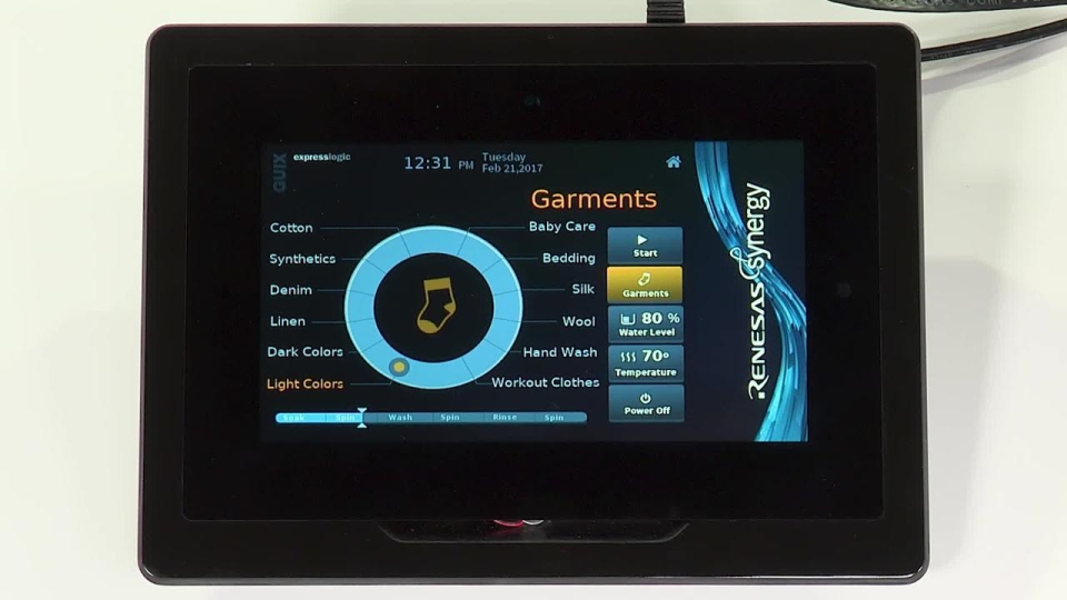 White Goods Demo using Renesas Synergy GUIX