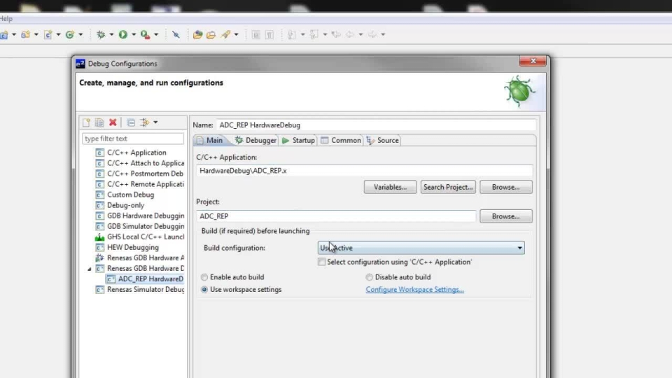 e² studio - Starting a Debug Session