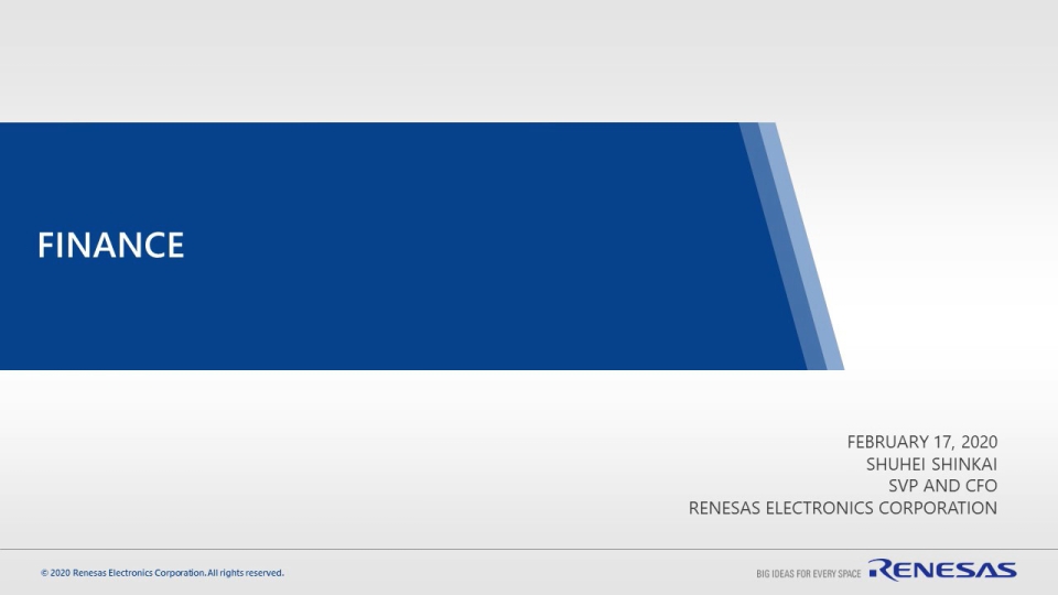 Finance - ルネサス アナリストデー