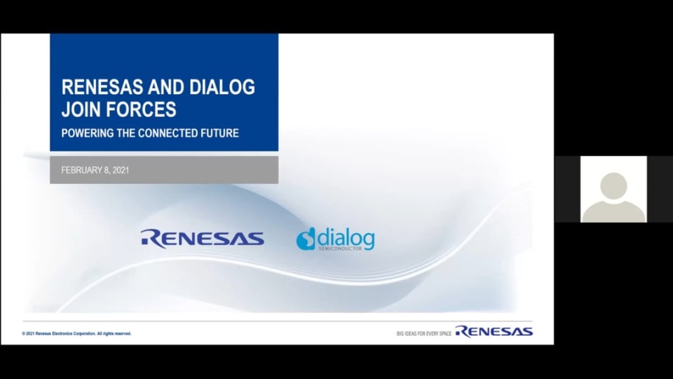 英国Dialog Semiconductor Plcの買収手続き開始の合意に関する発表会見