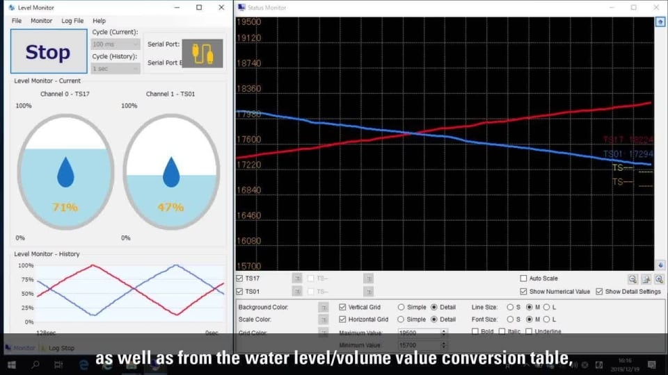Water level measurement demo